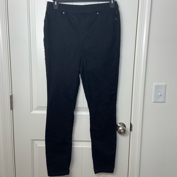 EUC Simply Vera Verawang women’s black skinny fit‎ leggings pull on pants large - Picture 1 of 7